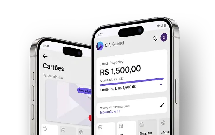Aplicativo Peano Corp exibido em um smartphone